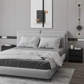Nightstands 2 pcs engineered wood black 45x34.5x44.5 cm by vidaXL, Nightstands - Ref: Foro24-809848, Price: 73,60 €, Discount: %