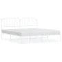 Metal bed frame with white headboard 193x203 cm by , Beds and slatted bases - Ref: Foro24-373942, Price: 100,09 €, Discount: %