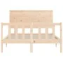 Bettgestell mit Massivholzkopfteil 140x190 cm von , Betten und Lattenroste - Ref: Foro24-3193381, Preis: 137,14 €, Rabatt: %