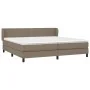 Box spring bed with taupe gray fabric mattress 200x200 cm by , Beds and slatted bases - Ref: Foro24-3126193, Price: 613,59 €,...