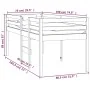 Solid pine wood high bed 75x190 cm by , Beds and slatted bases - Ref: Foro24-821619, Price: 130,32 €, Discount: %