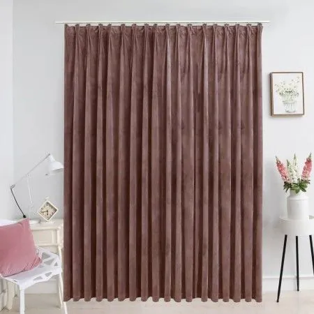 Blackout curtain with hooks aged pink velvet 290x245cm by vidaXL, Curtains and curtains - Ref: Foro24-134527, Price: 61,64 €,...