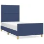 Bed frame with blue fabric headboard 90x200 cm by , Beds and slatted bases - Ref: Foro24-3124950, Price: 131,74 €, Discount: %