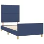 Bed frame with blue fabric headboard 90x200 cm by , Beds and slatted bases - Ref: Foro24-3124950, Price: 131,74 €, Discount: %