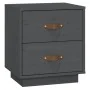 Mesitas de noche 2 uds madera maciza pino gris 40x34x45 cm de vidaXL, Mesitas de noche - Ref: Foro24-818330, Precio: 86,68 €,...