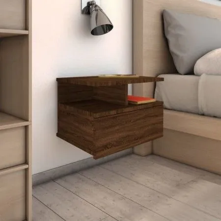 Floating nightstand in brown oak wood 40x31x27 cm by vidaXL, Nightstands - Ref: Foro24-815316, Price: 43,16 €, Discount: %