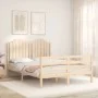 Estructura de cama con cabecero madera maciza 140x200 cm de , Camas y somieres - Ref: Foro24-3194181, Precio: 144,09 €, Descu...
