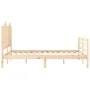 Estructura de cama con cabecero madera maciza 140x200 cm de , Camas y somieres - Ref: Foro24-3194181, Precio: 144,09 €, Descu...