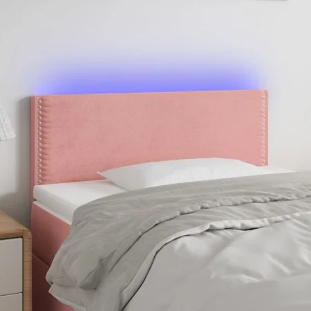 Rosa Samtkopfteil mit LED 100x5x78/88 cm von , Kopf- und Fußteile - Ref: Foro24-3121519, Preis: 49,20 €, Rabatt: %
