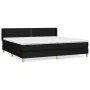 Cama box spring con colchón tela negro 200x200 cm de , Camas y somieres - Ref: Foro24-3130219, Precio: 569,43 €, Descuento: %