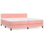 Box spring bed with pink velvet mattress 200x200 cm by , Beds and slatted bases - Ref: Foro24-3141268, Price: 504,44 €, Disco...
