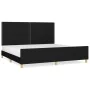 Estructura de cama con cabecero de tela negro 200x200 cm de , Camas y somieres - Ref: Foro24-3125002, Precio: 234,79 €, Descu...