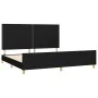 Estructura de cama con cabecero de tela negro 200x200 cm de , Camas y somieres - Ref: Foro24-3125002, Precio: 234,79 €, Descu...