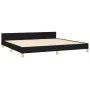 Estructura de cama con cabecero de tela negro 200x200 cm de , Camas y somieres - Ref: Foro24-3125002, Precio: 234,79 €, Descu...