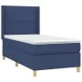 Box spring bed mattress and LED lights blue fabric 90x190 cm by , Beds and slatted bases - Ref: Foro24-3138763, Price: 319,02...