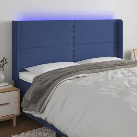 Blue fabric LED headboard 163x16x118/128 cm by , Headboards and footboards - Ref: Foro24-3123920, Price: 138,38 €, Discount: %