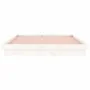 Bed frame with LED solid white wood 120x200 cm by , Beds and slatted bases - Ref: Foro24-819968, Price: 158,26 €, Discount: %