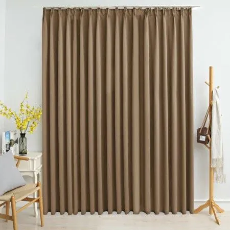 Cortina opaca con ganchos gris topo 290x245 cm de vidaXL, Cortinas y visillos - Ref: Foro24-134441, Precio: 36,72 €, Descuent...