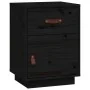 Solid black pine wood bedside table 40x34x55 cm by vidaXL, Nightstands - Ref: Foro24-818313, Price: 50,02 €, Discount: %