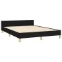 Bed frame with black fabric headboard 140x200 cm by , Beds and slatted bases - Ref: Foro24-3124978, Price: 197,31 €, Discount: %