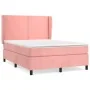 Box spring bed with pink velvet mattress 140x190 cm by , Beds and slatted bases - Ref: Foro24-3129152, Price: 520,83 €, Disco...