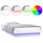 Bettgestell mit LED-Massivholz weiß 75x190 cm von , Betten und Lattenroste - Ref: Foro24-819998, Preis: 99,75 €, Rabatt: %