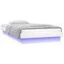 Bettgestell mit LED-Massivholz weiß 75x190 cm von , Betten und Lattenroste - Ref: Foro24-819998, Preis: 99,75 €, Rabatt: %