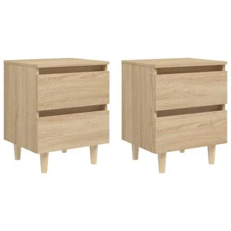 Nightstands 2 pcs Sonoma oak wood legs 40x35x50 cm by vidaXL, Nightstands - Ref: Foro24-805858, Price: 80,76 €, Discount: %