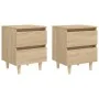 Nightstands 2 pcs Sonoma oak wood legs 40x35x50 cm by vidaXL, Nightstands - Ref: Foro24-805858, Price: 80,76 €, Discount: %