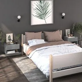 Mesitas de noche de pared 2 unidades color gris hormigón de vidaXL, Mesitas de noche - Ref: Foro24-810962, Precio: 55,43 €, D...