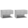 Wall bedside tables 2 units concrete gray by vidaXL, Nightstands - Ref: Foro24-810962, Price: 55,43 €, Discount: %