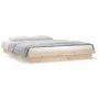 Bed frame with LED solid wood 120x200 cm by , Beds and slatted bases - Ref: Foro24-819967, Price: 122,98 €, Discount: %
