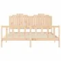 Bed frame with solid wood headboard 180x200 cm by , Beds and slatted bases - Ref: Foro24-3192311, Price: 182,82 €, Discount: %