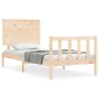 Bed frame with solid wood headboard 100x200 cm by , Beds and slatted bases - Ref: Foro24-3193391, Price: 116,89 €, Discount: %