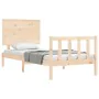 Bed frame with solid wood headboard 100x200 cm by , Beds and slatted bases - Ref: Foro24-3193391, Price: 116,89 €, Discount: %