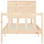 Bed frame with solid wood headboard 100x200 cm by , Beds and slatted bases - Ref: Foro24-3193391, Price: 116,89 €, Discount: %