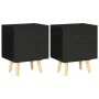 Mesitas de noche 2 unidades madera maciza pino negro 40x30x50cm de vidaXL, Mesitas de noche - Ref: Foro24-285225, Precio: 71,...