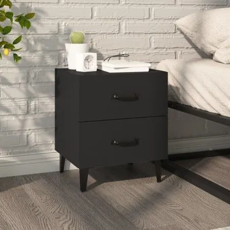 Black nightstand 40x35x47.5 cm by vidaXL, Nightstands - Ref: Foro24-811990, Price: 50,66 €, Discount: %