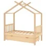 Children's bed frame with pine wood drawer 70x140 cm by vidaXL, Cribs and beds for children - Ref: Foro24-322145, Price: 144,...