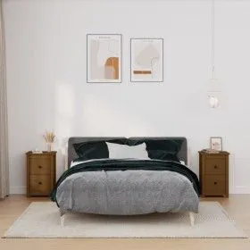 Nachttische 2 Stück honigbraunes Kiefernholz 40x35x61,5 cm von vidaXL, Nachttische - Ref: Foro24-820953, Preis: 88,86 €, Raba...