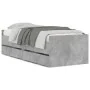Concrete gray bed frame with drawers 90x200 cm by , Beds and slatted bases - Ref: Foro24-3207346, Price: 189,44 €, Discount: %