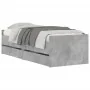 Concrete gray bed frame with drawers 90x200 cm by , Beds and slatted bases - Ref: Foro24-3207346, Price: 189,44 €, Discount: %