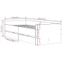 Concrete gray bed frame with drawers 90x200 cm by , Beds and slatted bases - Ref: Foro24-3207346, Price: 189,44 €, Discount: %