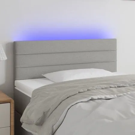 Light gray fabric headboard with LED 100x5x78/88 cm by vidaXL, Headboards and footboards - Ref: Foro24-3121742, Price: 40,38 ...