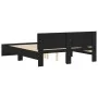 Estructura de cama con cabecero negra 150x200 cm de , Camas y somieres - Ref: Foro24-3207477, Precio: 159,53 €, Descuento: %