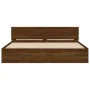 Bed frame with oak brown headboard 160x200 cm by , Beds and slatted bases - Ref: Foro24-3207475, Price: 194,92 €, Discount: %