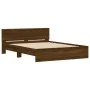 Bed frame with oak brown headboard 150x200 cm by , Beds and slatted bases - Ref: Foro24-3207482, Price: 220,23 €, Discount: %