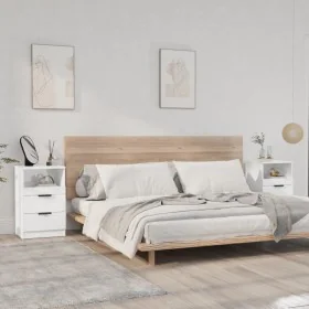 Nachttisch 2 Stück glänzend weißes Sperrholz von vidaXL, Nachttische - Ref: Foro24-811245, Preis: 95,94 €, Rabatt: %
