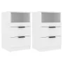 Nachttisch 2 Stück glänzend weißes Sperrholz von vidaXL, Nachttische - Ref: Foro24-811245, Preis: 95,94 €, Rabatt: %