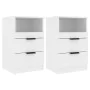 Nightstand 2 pcs glossy white plywood by vidaXL, Nightstands - Ref: Foro24-811245, Price: 95,90 €, Discount: %